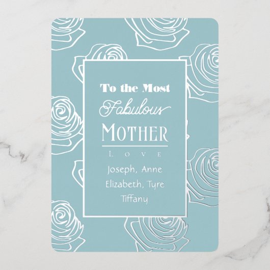 Most Fabulous Mother Robin Egg Blue 箔招待状 (正面)