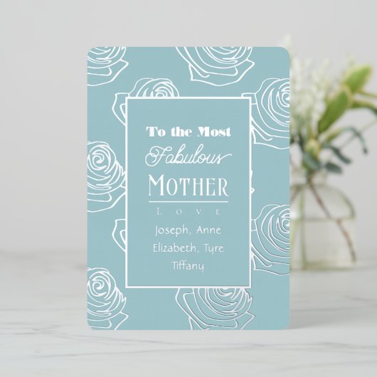 Most Fabulous Mother Robin Egg Blue 箔招待状 (立ち正面)