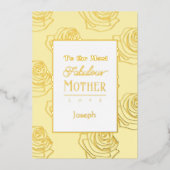 Most Fabulous Mother Yellow Rose Foil Invitation 箔招待状 (正面)