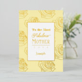 Most Fabulous Mother Yellow Rose Foil Invitation 箔招待状 (立ち正面)