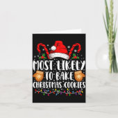 Most Likely Bake Christmas Cookie Xmas Family  カード (正面)