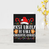 Most Likely Bake Christmas Cookie Xmas Family  カード (黄色い花)