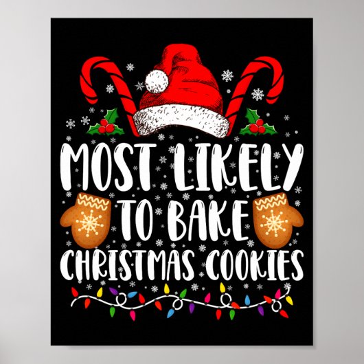 Most Likely Bake Christmas Cookie Xmas Family  ポスター (正面)