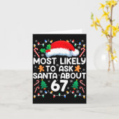 Most Likely To Ask Santa About 67 Funny Christmas  カード (黄色い花)