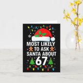 Most Likely To Ask Santa About 67 Funny Christmas  カード (黄色い花)