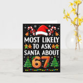 Most Likely To Ask Santa About 67 Funny Christmas  カード (黄色い花)