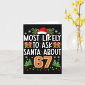 Most Likely To Ask Santa About 67 Funny Christmas  カード (黄色い花)