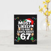 Most Likely To Ask Santa About 67 Funny Christmas  カード (黄色い花)
