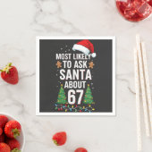 Most Likely To Ask Santa About 67 Six Seven Xmas スタンダードカクテルナプキン (インサイチュ)