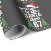 Most Likely To Ask Santa About 67 Six Seven Xmas  ラッピングペーパー (ロールコーナー)