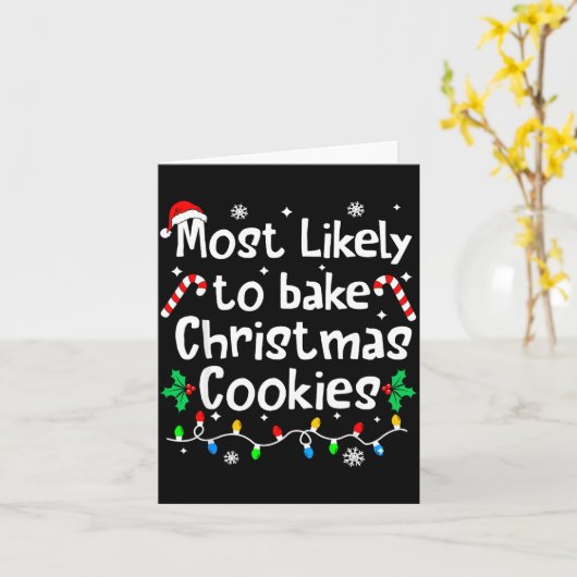 Most Likely To Bake C-hristmas Cookies Baker Match カード (黄色い花)
