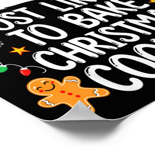 Most Likely To Bake Christmas Cookies Funny Baker ポスター (角)