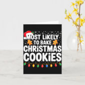 Most Likely To Bake Christmas Cookies Shirt Family カード (黄色い花)
