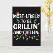 Most Likely To Be Grilling And Chilling Christmas  カード (黄色い花)
