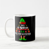 Most Likely To Be Late For Christmas Funny Family コーヒーマグカップ (左)