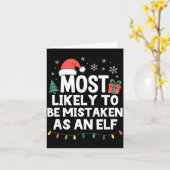 Most Likely To Be Mistaken As An Elf Christmas Fun カード (黄色い花)