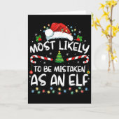 Most Likely To Be Mistaken As An Elf Funny Family  カード (黄色い花)