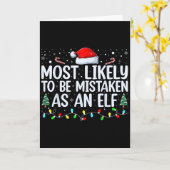 Most Likely To Be Mistaken As An Elf Funny Family カード (黄色い花)