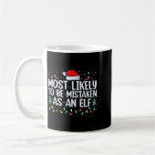 Most Likely To Be Mistaken As An Elf Funny Family コーヒーマグカップ (左)
