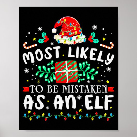 Most Likely To Be Mistaken As An Elf Xmas Matching ポスター (正面)
