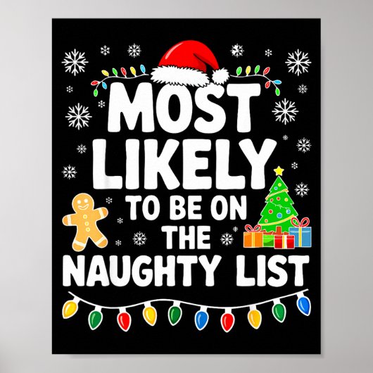 Most Likely To Be On The Naughty Lis Family Christ ポスター (正面)