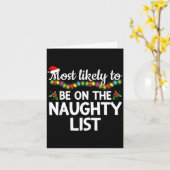 Most Likely To Be On The Naughty List Funny Family カード (黄色い花)