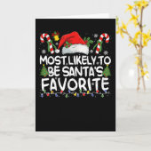 Most Likely To Be Santa's Favorite Christmas Famil カード (黄色い花)