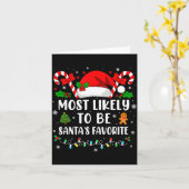 Most Likely To Be Santa's Favorite Family Christma カード (黄色い花)