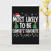Most Likely To Be Santa's Favorite Family Christma カード (黄色い花)
