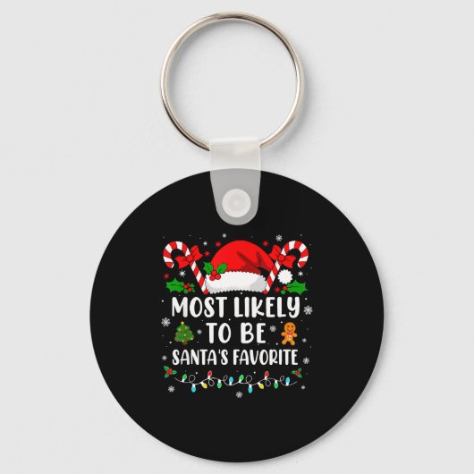 Most Likely To Be Santa's Favorite Family Christma キーホルダー (正面)