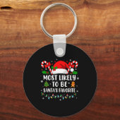 Most Likely To Be Santa's Favorite Family Christma キーホルダー (正面)