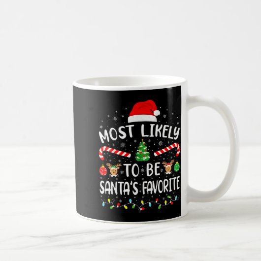 Most Likely To Be Santa's Favorite Family Matching コーヒーマグカップ (右)