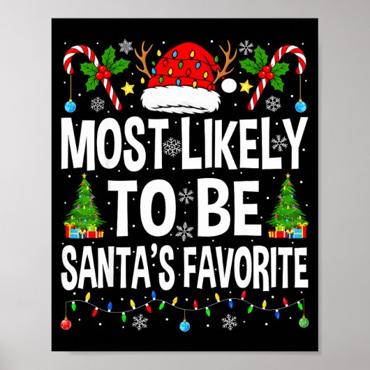 Most Likely To Be Santa's Favorite Family Matching ポスター (正面)