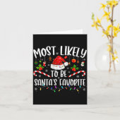 Most Likely To Be Santa's Favorite Funny Family Ch カード (黄色い花)