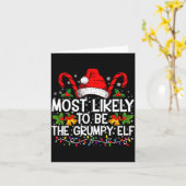 Most Likely To Be The Mpy Elf Funny Xmas カード (黄色い花)