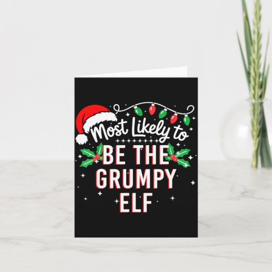 Most Likely To Be The Mpy Elf Funny Xmas カード (正面)