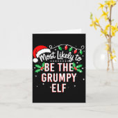 Most Likely To Be The Mpy Elf Funny Xmas カード (黄色い花)