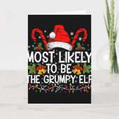 Most Likely To Be The Mpy Elf Funny Xmas T Shirt  カード (正面)