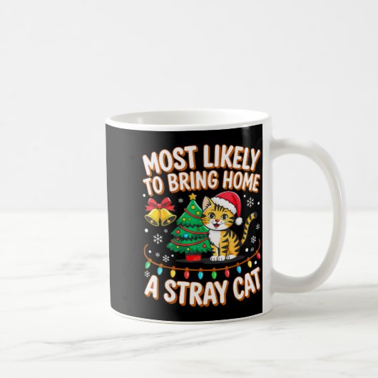Most Likely To Bring Home A Stray Ca Family Christ コーヒーマグカップ (右)