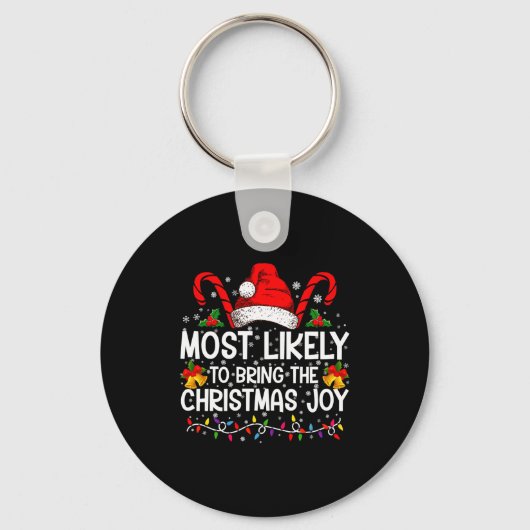 Most Likely To Bring The Christmas Joy Matching キーホルダー (正面)