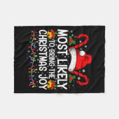 Most Likely To Bring The Christmas Joy Matching フリースブランケット (正面(横))
