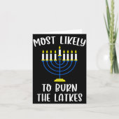 Most Likely To Burn The Latkes Hanukkah Group Matc カード (正面)