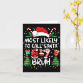 Most Likely To Call Santa 67 Six Seven Bruh Christ カード (黄色い花)