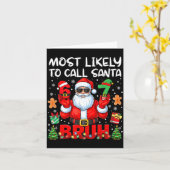Most Likely To Call Santa 67 Six Seven Bruh Family カード (黄色い花)