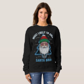 Most Likely To Call Santa Bruh Hipster Christmas スウェットシャツ (正面フル)