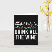 Most Likely To Christmas Shirt Matching Family Paj カード (黄色い花)