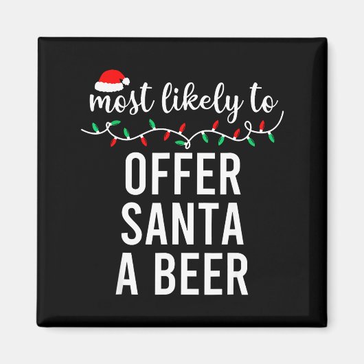 Most Likely To Christmas Shirt Matching Family Paj マグネット (正面)