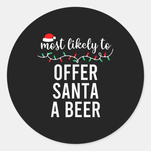 Most Likely To Christmas Shirt Matching Family Paj ラウンドシール (正面)