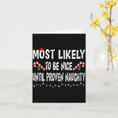 Most Likely To Christmas Xmas Pajamas Funny Matchi カード (黄色い花)