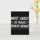 Most Likely To Christmas Xmas Pajamas Funny Matchi カード (黄色い花)